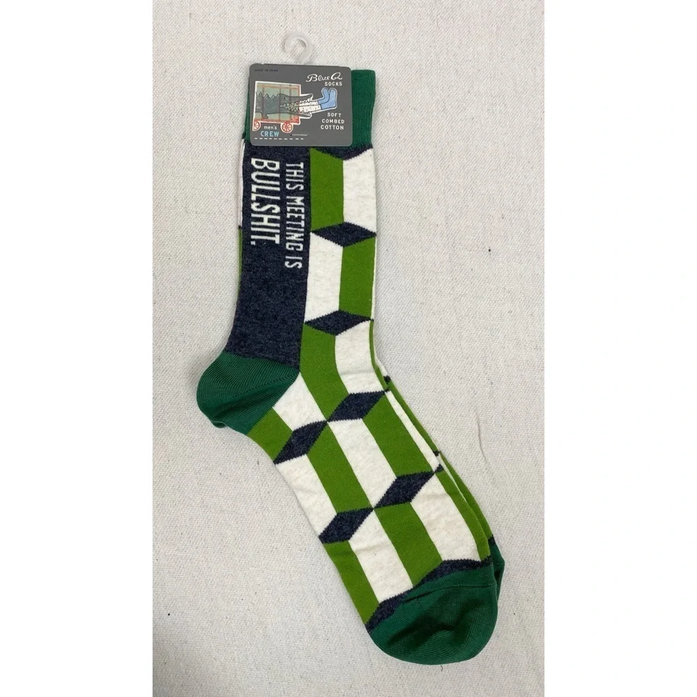 Blue Q THIS MEETING IS BULLSHIT M-CREW SOCKS